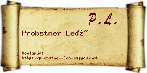 Probstner Leó névjegykártya